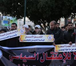 الجهاد تنظم وقفة احتجاجية ضد سياسة الاعتقال السياسى فى الضفة ‫(38273542)‬ ‫‬