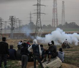 مواجهات بين الشبان وقوات الاحتلال شرق مدينة غزة  ‫(44433923)‬ ‫‬