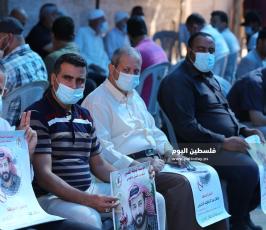  خيمة التضامن مع الأسير الأخرس أمام الصليب بغزة (6).JPG