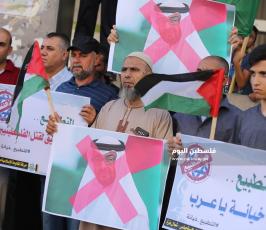 حماس تنظم وقفة تضامنية ضد التطبيع مع الاحتلال الإسرائيلي بغزة (5).JPG