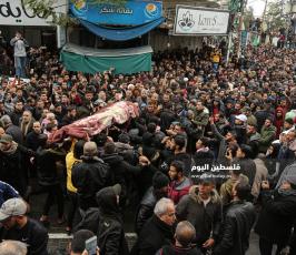 تشيع جثامين شهداء حريق النصيرات وسط حالة من الحزن (11).JPG