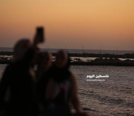 ‏‏‏‏منظر خلاب مع غروب الشمس غرب غزة  (10).JPG
