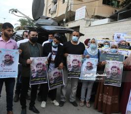 وقفة للاتحاد الإسلامي للنقابات المهنية بغزة نصرةً للأسير الأخرس (13).JPG