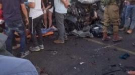 حادث سير مروع: شاحنة تقتحم محلات تجارية غرب رفح جنوب قطاع غزة
