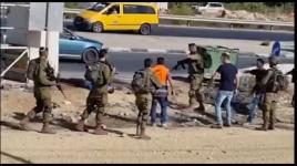 مشاهد من مكان إطلاق النار على فلسطيني عند مفرق غوش عتصيون جنوب بيت لحم