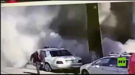 لحظة انهيار مبنى سكني في مدينة باتومي بجورجيا ...