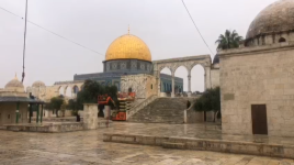 أمطار الخير في باحات المسجد الأقصى