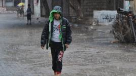 أمطار الخير تهطل على مدينة غزة صباح اليوم