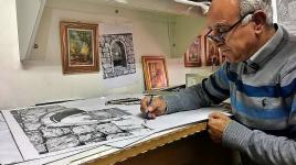 الفنان شهاب قواسمي يسخر حياته الفنية لرسم  مدينة القدس، ويستنفر ذاكرتها الإنسانية