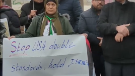 القوى برام الله والفصائل الفلسطينية والمجموعات والحراكات الشعبية تنظم وقفة احتجاجية ضد السياسة الأمريكية ورعايتها للاحتلا