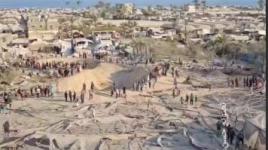 استمرار عمليات البحث عن الشهداء والمفقودين في مكان مجزرة مواصي خانيونس