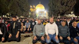 جانب من صلاة العشاء والتراويح في المسجد الأقصى المبارك