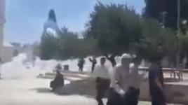 #شاهد| قمع عنيف للمصلين في باحات #المسجد_الأقصى