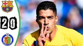 ملخص مباراة برشلونة وخيتافي 2-0 - وتألق سواريز