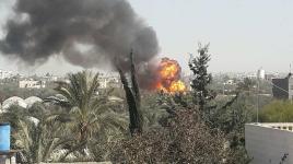 #شاهد: حريق كبير بسبب انفجار صهريج غاز في خانيونس