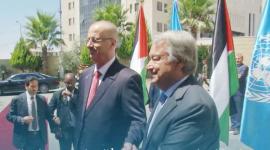  الحمد الله خلال مؤتمر صحافي مشترك مع الامين العام للمتحدة 