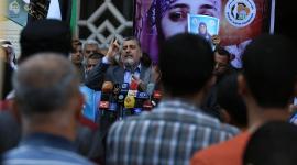 جانب من الوقفة التي نظمتها حركة الجهاد ومهجة القدس  احتفاءً بتحرر لينا الجربوني