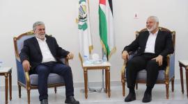 الامين العام لحركة الجهاد الاسلامي القائد زياد النخالة ورئيس المكتب السياسي لحركة حماس اسماعيل هنية