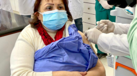 الوزيرة مي الكيلة تبدأ حملة تطعيم فيروس كورونا.PNG