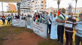 صورة خلال الوقفة التضامينة مع اهالي القدس