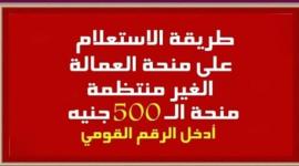منحة العمالة الغير منتظمة ال500 جنية عبر موقع القوى العاملة 2021