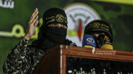 الناطق باسم سرايا القدس فى حفل تابين شهداء الاعداد بالشجاعية.JPG