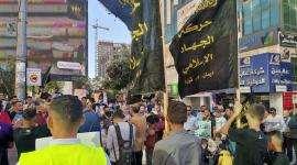 الجهاد وعائلة الأسير عواودة تنظم وقفة تضامنية في الخليل