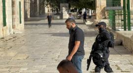 جندي من جيش الاحتلال الاسرائيلي في ساحة المسجد الاقصى