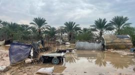آثار المنخفض الجوي وفتح السدود في دير البلح (6).jpeg