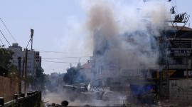 الاحتلال يغرق شوارع جنين ومحيط المستشفى الحكومي بقنابل الغاز  (2).jpeg