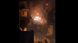 احراق جيب للاحتلال الاسرائيلي في العيساوية