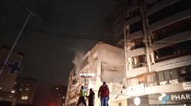 صورة من مكان الانفجار الذي اُغتيل فيه نائب رئيس المكتب السياسي لحركة حماس الشيخ صالح العاروري
