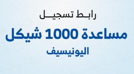 رابط تسجيل اليونيسف 1000 شيكل بغزة رابط تسجيل ألف شيكل