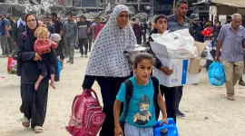 صورة لنزوح سكان مخيم جباليا