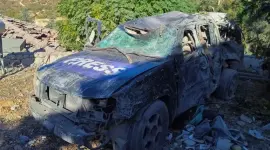 جانب من الاستهداف الذي تعرض له الصحفيين في حاصبيا