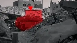 جانب من كمين للقسام لإحدى الدبابات في جباليا