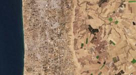 صورة جوية للمنطقة العازلة حول غززة