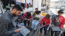 جانب من إحدى الغرف التعليمية بغزة