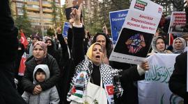 مظاهرة في تركيا تضامنا مع أهالي غزة