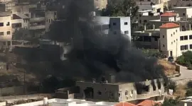 احراق الاحتلال أحد المنازل بمخيم الفارعة