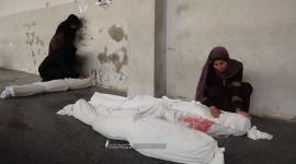 وداع شهداء عائلة النجار بالمستشفى الأهلى بغزة (9).jpeg