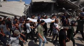 وداع ثلاث شهداء بمدينة غزة بعد قصف وتقدم الجيش على شارع صلاح الدين فجر اليوم (7).jpeg