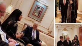 جانب من لقاء رئيس السلطة محمود عباس بالمطربة احلام في الكويت