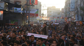 جانب من احتجاجات المواطنين على ازمة الكهرباء في جباليا