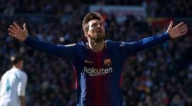 نجم نادي برشلونة الاسباني ليونيل ميسي
