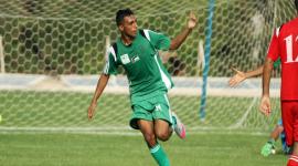 فرحة اللاعب أبو حشيش بأول أهداف الدوري