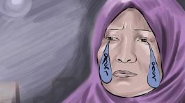 كاريكاتير لأم الأسيرين محمد ومحمود البلبول
