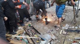 انهيار أجزاء من مبنى متهالك بانفجار في مدينة غزة
