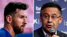 ليونيل ميسي ورئيس برشلونة