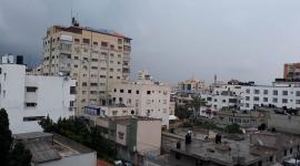 صورة لمنخفض سابق ضرب غزة- امطار وغيوم
